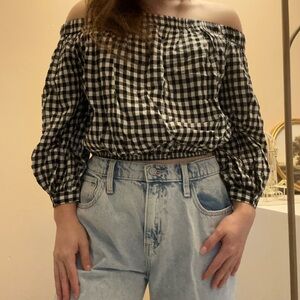 Forever 21 Black and White Checkered Top